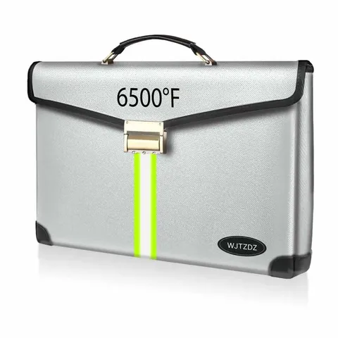 6500°F Large Capacity Upgraded Fireproof Money Bag with Lock,10 Layers of Hea...