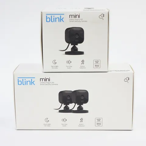 Blink Mini Indoor Security Camera 3 Pack Motion Detection Alexa Black - Open Box