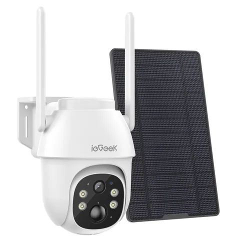 ieGeek Outdoor 4G LTE Solar Security Camera 2K Wireless Home Battery CCTV System