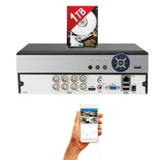 Evertech 8 Channel H265 Security DVR with 1TB HDD Analog TVI AHD CVI Easy Remote