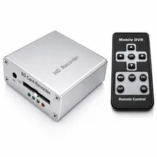 Aukson H02D FPV Mini DVR Video Recorder SD Recorder 704x576 Silver TV-OUT Remote