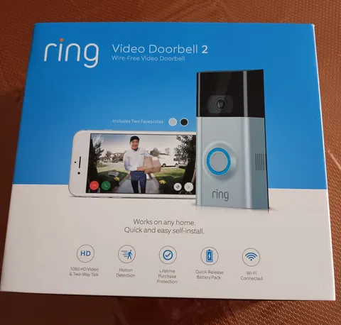 Ring Video Doorbell 2 Wire Free 1080p HD Video Camera - 1337143 New Open Box
