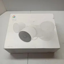Google Nest Cam with Floodlight Wired Outdoor Security Camera, Snow, Sealed