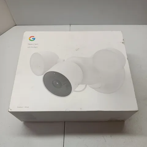 Google Nest Cam with Floodlight Wired Outdoor Security Camera, Snow, Sealed
