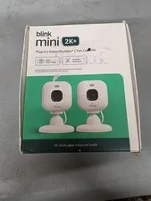 Blink Mini 2K+ Plug-In HD Smart Security Camera - Indoor/outdoor Pack of 2 White