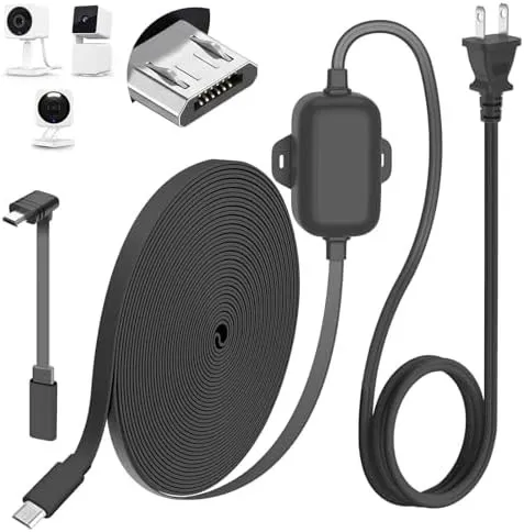 25FT Outdoor Power Adapter for WYZE Cam V4/Cam OG/V3/V3 Pro, IP67 Waterproof Ext