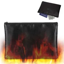 2000℉ Fire Proof money Bag Fireproof Document Pouch Waterproof Safe Cash US
