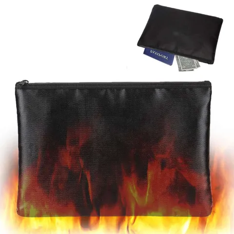 2000℉ Fire Proof money Bag Fireproof Document Pouch Waterproof Safe Cash US