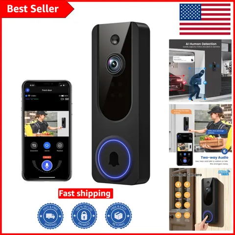 Battery-Powered WiFi Doorbell with 2-Way Audio & Advanced Motion Detection