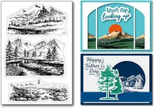 Natural Scenery Mountains Rivers Decorative Clear Stamps for Card Making and DIY