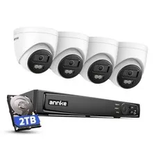 4K PoE Security Camera System with Audio Recording, 8 Channel 12MP WHITE