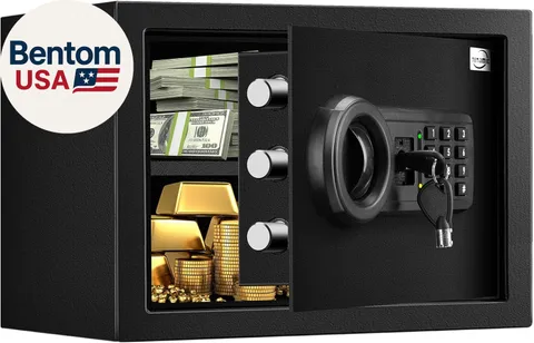 Safe Box 0.8 Cuft Fireproof Waterproof Home Safe, Keypad Small Lock Box Cabinet 