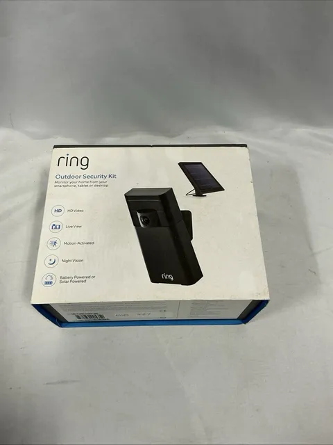 Ring Outdoor Security Kit Stick Up Cam Wireless Video & Solar Panel