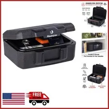 Black Fireproof Safe with Key Lock for Travel Protects Valuables and Documents