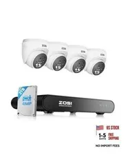 C220 8CH 5MP NVR with 4 x 4MP Audio PoE CCTV Camera System, 2TB HDD 4 PoE Cam