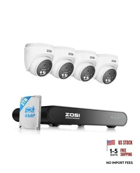 C220 8CH 5MP NVR with 4 x 4MP Audio PoE CCTV Camera System, 2TB HDD 4 PoE Cam