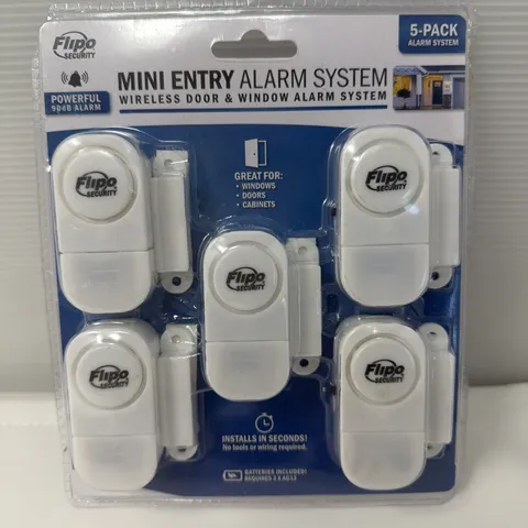 Flipo Mini Entry Alarm System 5-Pack Wireless Door & Window System NEW Sealed A4