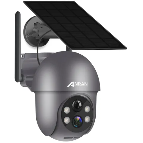 2K Solar Security Cameras Wireless Outdoor, Pan/Tilt 360° View, Gray