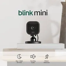 Blink Mini  camera, 1080p HD video, night vision, motion detection, Alexa