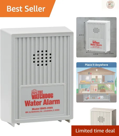 Wall-Mountable Water Alarm with Loud 110 dB Sound for Alerting Homeowners