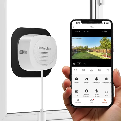 Homiq Life Window Security Camera 3MP 2K, Indoor Wifi Cameras 2.4Ghz/5Ghz with C