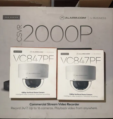 Alarm.com VC847PF 1080p Dome Cameras (2) & CSVR2000P Video Recorder