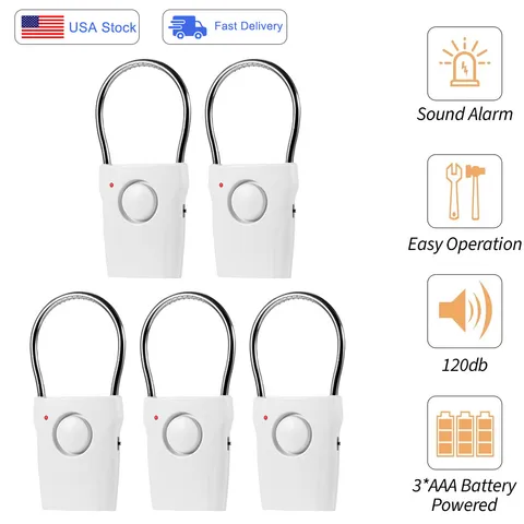 1~5PCS Door Handle Alarm 120dB Door Security Alarm Touch Sensor Anti-Theft Alarm