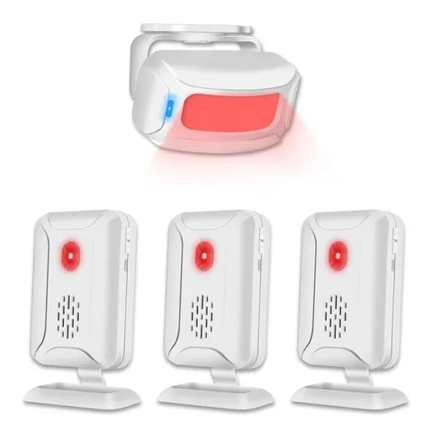Wireless Motion Sensor Doorbell with 3 Receivers and 1 Sensor