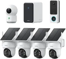 AOSU 3K Solar Security Camera System 4 Cam Kit + 2K Doorbell & Indoor Cam w/16TB