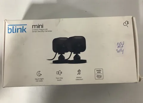 2 Pack Blink Mini 1080p WiFi Security Camera with Motion Detection Night Vision