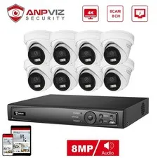 Anpviz 8CH 12MP 4K PoE NVR Security Camera System, AI Human/Vehicle Detection