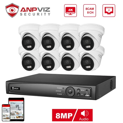 Anpviz 8CH 12MP 4K PoE NVR Security Camera System, AI Human/Vehicle Detection