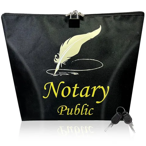 Notary Bag with Lock, 13x10''Waterproof Supply 13x3x10 inches, Black 