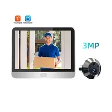 ESK Smart Video Doorbell Peephole Camera 3MP WiFi LCD Screen Night Vision