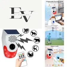 Custom Voice Solar Motion Alarm & Strobe Lights - Ideal for Home & Farm Safety