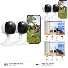 AOQEE 2K Cameras for Home Security, Indoor/Outdoor, Full Color, C1 2Pack | 2....