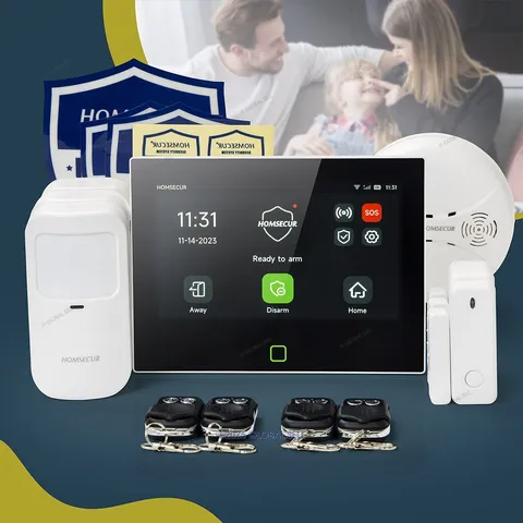 HOMSECUR Wireless WIFI 4G GSM SMS Autodial LCD Home House 7" Alarm System