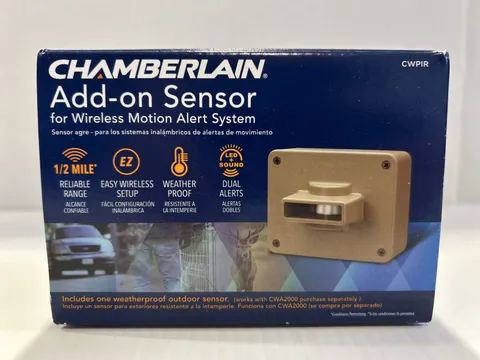BRAND NEW Chamberlain Wireless Motion Alert Add-on Sensor CWPIR 1/2 Mile Range