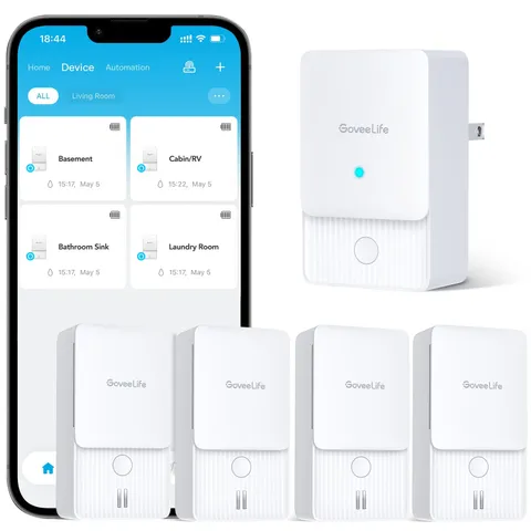 GoveeLife WiFi Water Leak Detector 1 Gateway 4 Sensors
