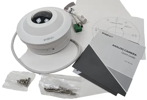 Hanwha Techwin HCF-8010V Dome Camera WDR 5MP Outdoor Analog HD Fisheye NEW