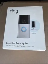 2pc Ring Essential Security Set with Battery Doorbell Plus and Indoor Camera