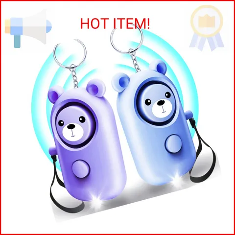 Personal Alarm Safe Sound for Women Kids Elders, 2 Pack Cute 130dB Loud Siren Sa