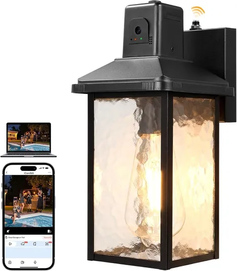 Outdoor Porch Light Security Camera 2K HD Live View Wi-Fi Human Detection P.....