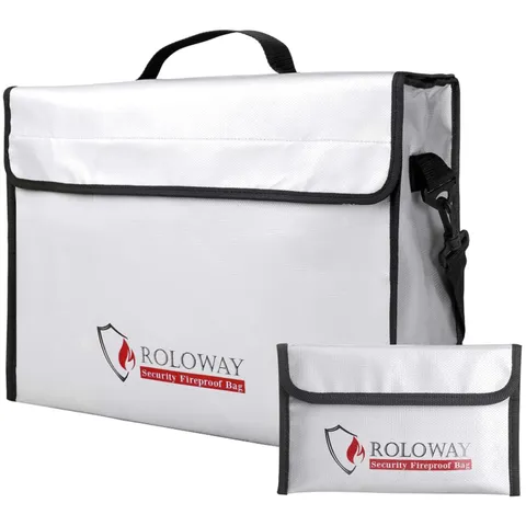 Large Fireproof Document Bag, Water Resistant 15 x 12 x 5"
