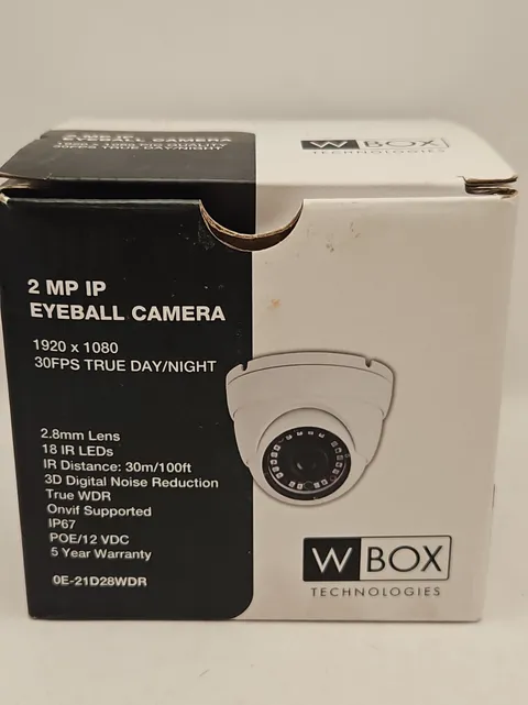 W Box 2MP IP HD Eyeball Dome Camera IP67 (White) 1920x1080 POE/12VDC