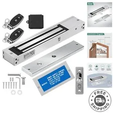 Heavy-Duty 600lb Electromagnetic Door Lock Kit with Two Remotes & Easy Install