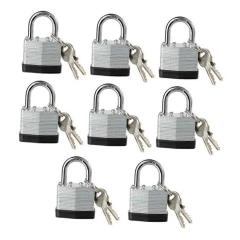 Lock, Laminated Steel Keyed Padlock, Keyed Alike Locks, Normal Pack of 8