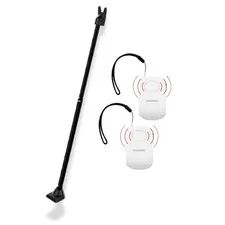 SECURITYMAN 2-in-1 Door Security Bar (1 Pack - Black) & Handle Alarm (2...