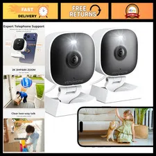 2K Home Security Cameras Indoor/Outdoor, WiFi, Color Night Vision, 2-Way Audio,