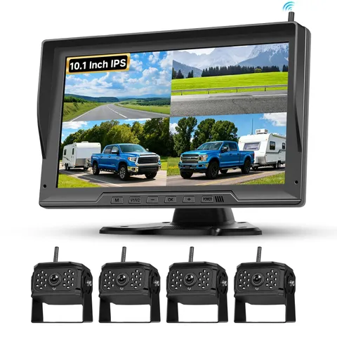 Driauto 4 Channel IPS Blind Spot Warning Car Backup Camera Monitor Wireless...